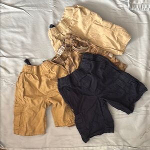 Kids Cargo Shorts Set - Tan and Navy
